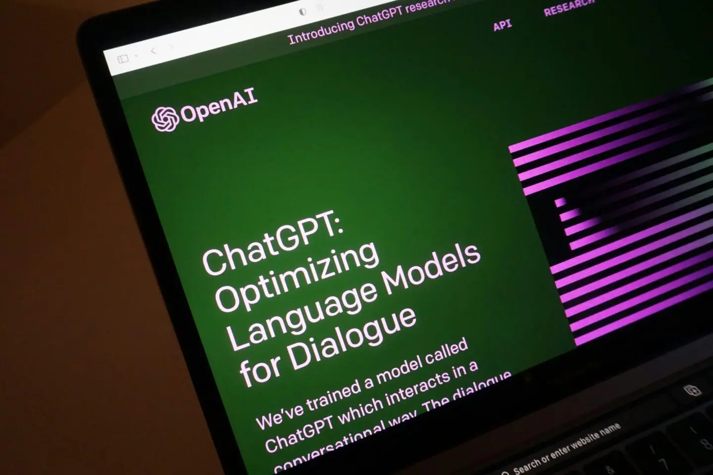 Photo of Open AI's interface. photo by Rolf van Root